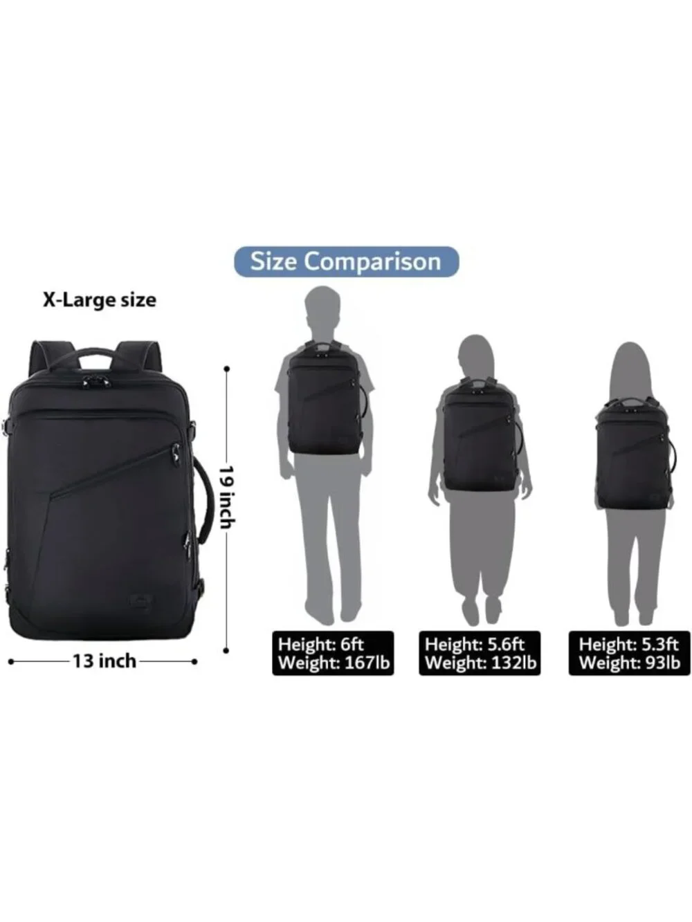 Extra Large Expandable Travel Backpack for Men, Carry-On, Durable & Versatile